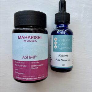 Mind Coolant Combo: Pitta Nasya Oil + Ashmi Tablets
