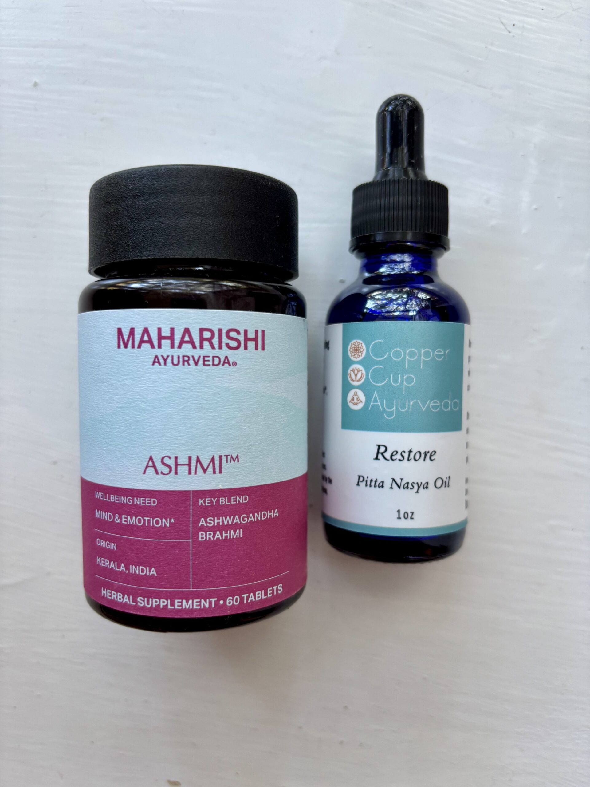 Mind Coolant Combo: Pitta Nasya Oil + Ashmi Tablets